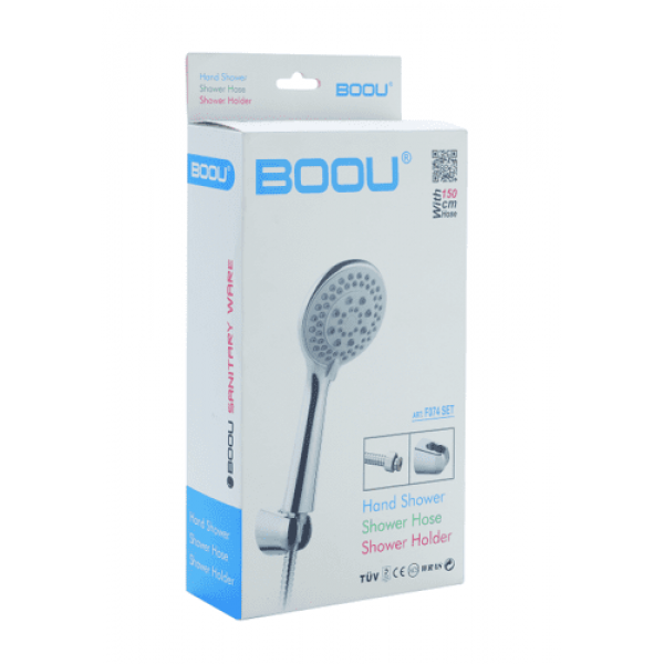 Душевой гарнитур на держателе BOOU F074SET Хром