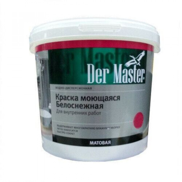 Краска интерьерная моющаяся белоснежная 13кг DER MASTER