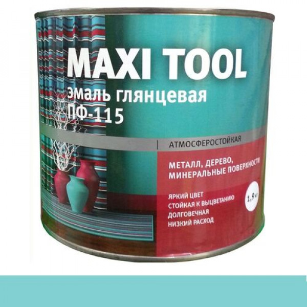 Эмаль ПФ-115 алкидная глянцевая голубая 1,9кг MAXI TOOL