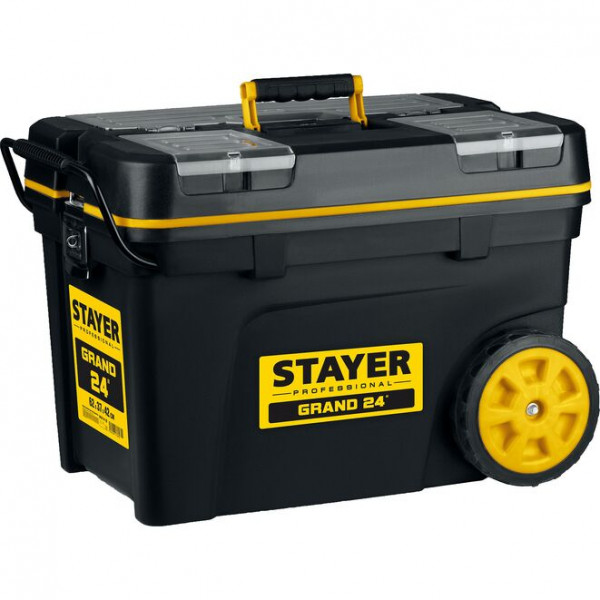 STAYER BIGPRO, 620 х 370 х 420 мм, (24.5"), пластиковый ящик-тележка для инструментов, Professional (38107-24_z01)