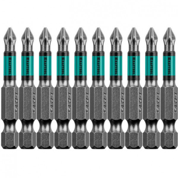 KRAFTOOL PH1, 50 мм, 10 шт., Cr-Mo сталь, набор бит Optimum Line 26122-1-50-10