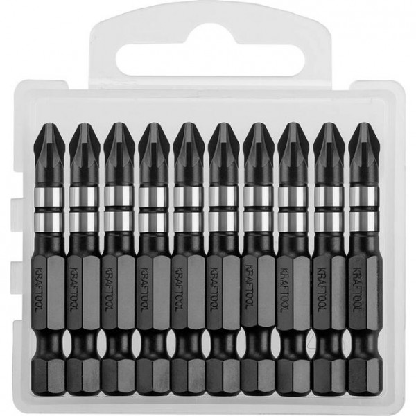 KRAFTOOL Impact Pro PZ 2, 50 мм, 10 шт, Ударные биты (26193-2-50-S10)