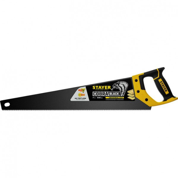 STAYER 7 TPI, 500 мм, ножовка универсальная (пила) COBRA BLACK 2-15081-50_z01 Professional