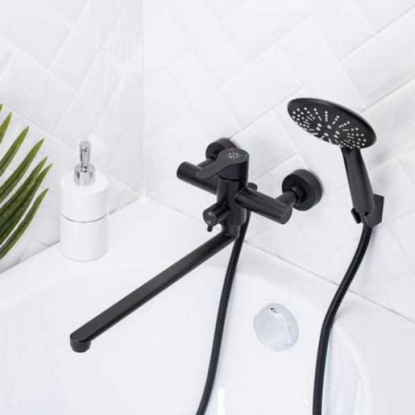 Смеситель для ванны с душем РМС SUS124BL-006EP Черный