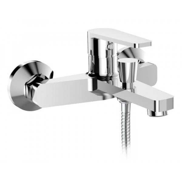 Смеситель для ванны с душем BOOU B8095-3F с коротким изливом Латунь