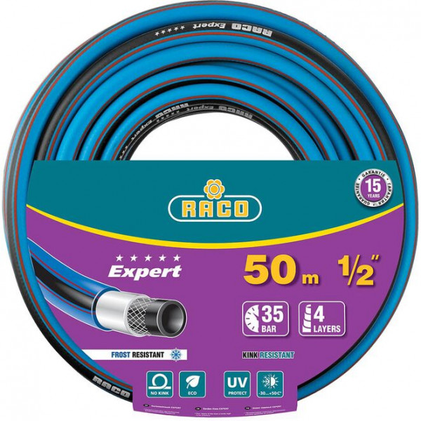 Raco Ø 1/2" x 50 м, 35 атм., 4-x слойный, армированный, шланг поливочный EXPERT 40302-1/2-50_z01